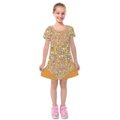 Calendar -1 Kids  Short Sleeve Velvet Dress by nateshop