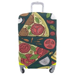 Vector Seamless Pizza Slice Pattern Hand Drawn Pizza Illustration Great Pizzeria Menu Background Luggage Cover (medium) by Ravend