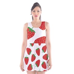 Seamless-pattern-fresh-strawberry Scoop Neck Skater Dress by Jancukart