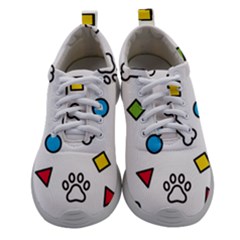 Dog Paw Seamless Pattern Footprint Bone Women Athletic Shoes by Jancukart