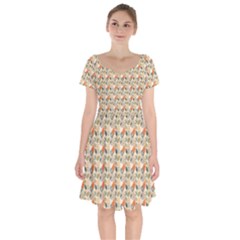 Abstract Pattern Short Sleeve Bardot Dress by designsbymallika
