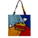 Pow Word Pop Art Style Expression Vector Zipper Grocery Tote Bag View2