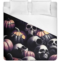 Halloween Party Skulls, Demonic Pumpkins Pattern Duvet Cover (king Size) by Casemiro