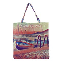 Boats On Lake Garda Grocery Tote Bag by ConteMonfrey