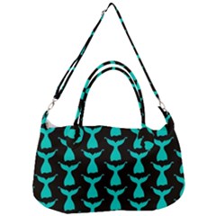 Blue Mermaid Tail Black Removal Strap Handbag by ConteMonfrey