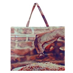 There`s No Such A Thing As Too Much Cheese Zipper Large Tote Bag by ConteMonfrey