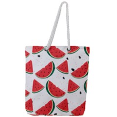 Watermelon Seamless Pattern Full Print Rope Handle Tote (large) by Jancukart
