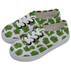 Kermit The Frog Pattern Kids  Classic Low Top Sneakers by Valentinaart