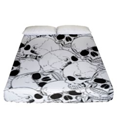 Skull Pattern Fitted Sheet (queen Size) by Valentinaart