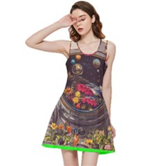 Astronaut Universe Planting Flowers Cosmos Jpg Inside Out Racerback Dress by Pakemis