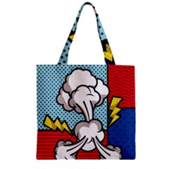 Rays Smoke Pop Art Style Vector Illustration Zipper Grocery Tote Bag by Pakemis