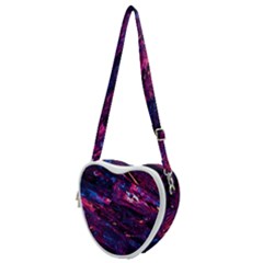 Space Futuristic Shiny Abstraction Heart Shoulder Bag by Pakemis