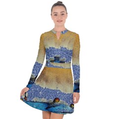 Abstract Painting Art Texture Long Sleeve Panel Dress by Ravend