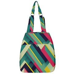 Pattern Abstract Geometric Design Center Zip Backpack by danenraven