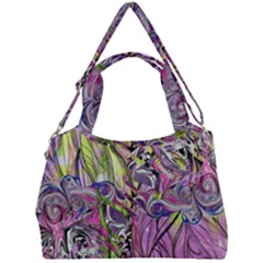 Abstract Intarsio Double Compartment Shoulder Bag by kaleidomarblingart