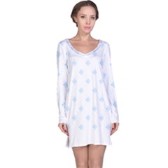 Fabric Pattern T- Shirt Blue Dark Striped Background T- Shirt Long Sleeve Nightdress by maxcute