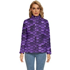 Purple Scales! Women s Puffer Bubble Jacket Coat by fructosebat
