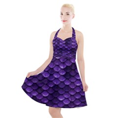 Purple Scales! Halter Party Swing Dress  by fructosebat
