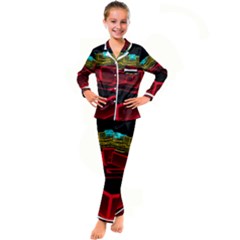 3d Abstract Model Texture Kid s Satin Long Sleeve Pajamas Set by Ravend