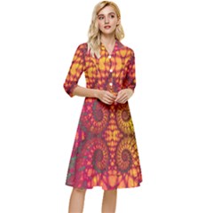Abstract Art Pattern Fractal Design Classy Knee Length Dress by Ravend