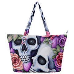Floral Skeletons Full Print Shoulder Bag by GardenOfOphir