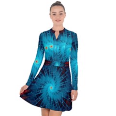 Spiral Stars Fractal Cosmos Explosion Big Bang Long Sleeve Panel Dress by Ravend