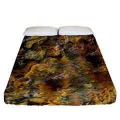 Rusty Orange Abstract Surface Fitted Sheet (queen Size) by dflcprintsclothing