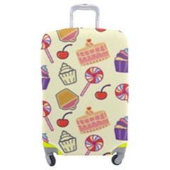 Happy Birthday Cupcake Pattern Lollipop Flat Design Luggage Cover (medium) by Ravend
