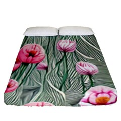 Pure And Radiant Watercolor Flowers Fitted Sheet (queen Size) by GardenOfOphir