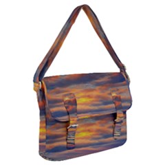 Serene Sunset Over Beach Buckle Messenger Bag by GardenOfOphir