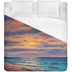 Serene Sunset Over Beach Duvet Cover (king Size) by GardenOfOphir
