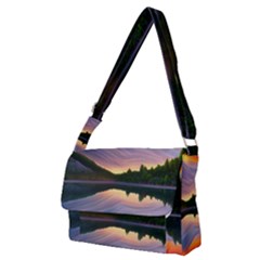Flaming Sunset Full Print Messenger Bag (m) by GardenOfOphir
