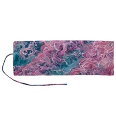 Ocean Waves In Pink Ii Roll Up Canvas Pencil Holder (m) by GardenOfOphir