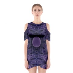 Gometric Shapes Geometric Pattern Purple Background Shoulder Cutout One Piece Dress by Ravend