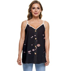 Abstract Rose Gold Glitter Background Casual Spaghetti Strap Chiffon Top by artworkshop