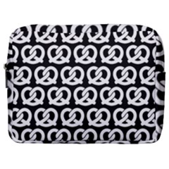 Black And White Pretzel Illustrations Pattern Make Up Pouch (large) by GardenOfOphir