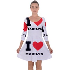 I Love Marilyn Quarter Sleeve Skater Dress by ilovewhateva