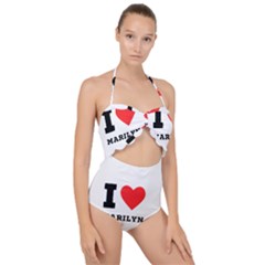 I Love Marilyn Scallop Top Cut Out Swimsuit by ilovewhateva