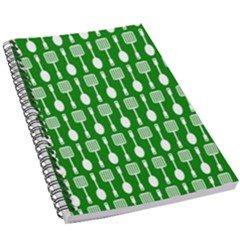 Green And White Kitchen Utensils Pattern 5 5  X 8 5  Notebook by GardenOfOphir