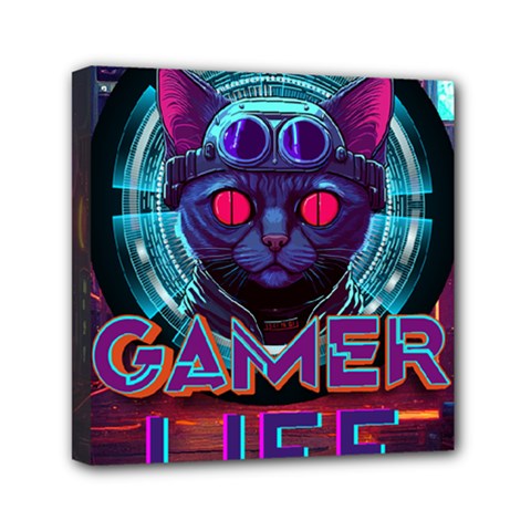 Gamer Life Mini Canvas 6  X 6  (stretched) by minxprints