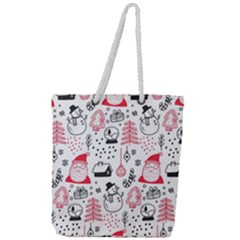 Christmas Themed Seamless Pattern Full Print Rope Handle Tote (large) by Semog4