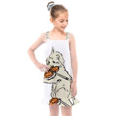 Cat Playing The Violin Art Kids  Overall Dress by oldshool