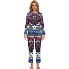 Grateful Dead Skull Rose Womens  Long Sleeve Lightweight Pajamas Set by Semog4