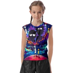Rick And Morty In Outer Space Kids  Raglan Cap Sleeve Tee by Salman4z