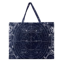 Vintage Astrology Poster Zipper Large Tote Bag by ConteMonfrey