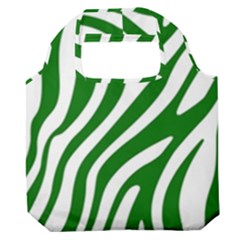 Dark Green Zebra Vibes Animal Print Premium Foldable Grocery Recycle Bag by ConteMonfrey