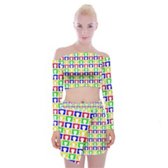 Colorful Curtains Seamless Pattern Off Shoulder Top With Mini Skirt Set by Amaryn4rt