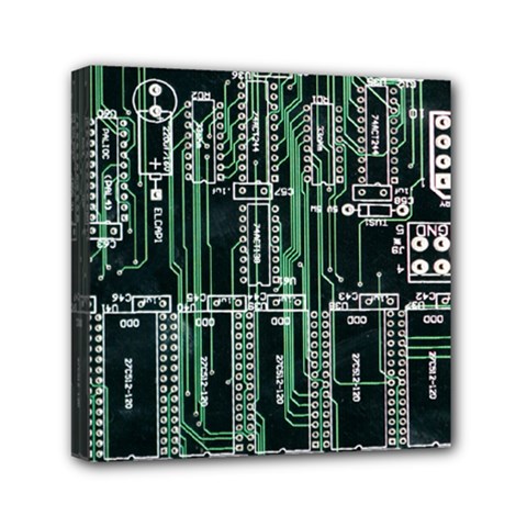 Printed Circuit Board Circuits Mini Canvas 6  X 6  (stretched) by Celenk
