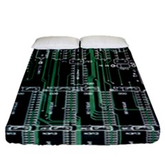 Printed Circuit Board Circuits Fitted Sheet (queen Size) by Celenk