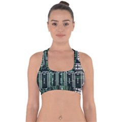 Printed Circuit Board Circuits Cross Back Hipster Bikini Top  by Celenk